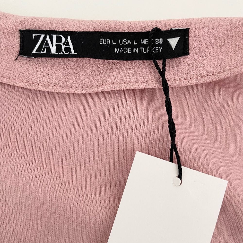 ZARA PALE PINK CROP TOP & SKIRT (sold as a set) LARGE 3067/132/030/18 - Picture 6 of 15